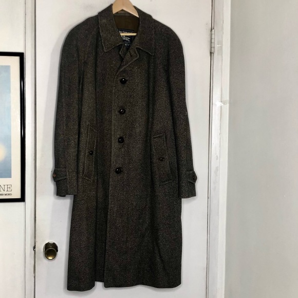 Vintage Burberry for Barney’s New York in Scottish Saxony Tweed Wool Trench Coat